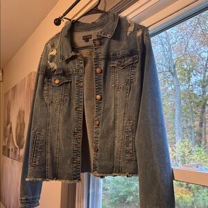 Coco + Carmen Blue Distressed Jean Jacket